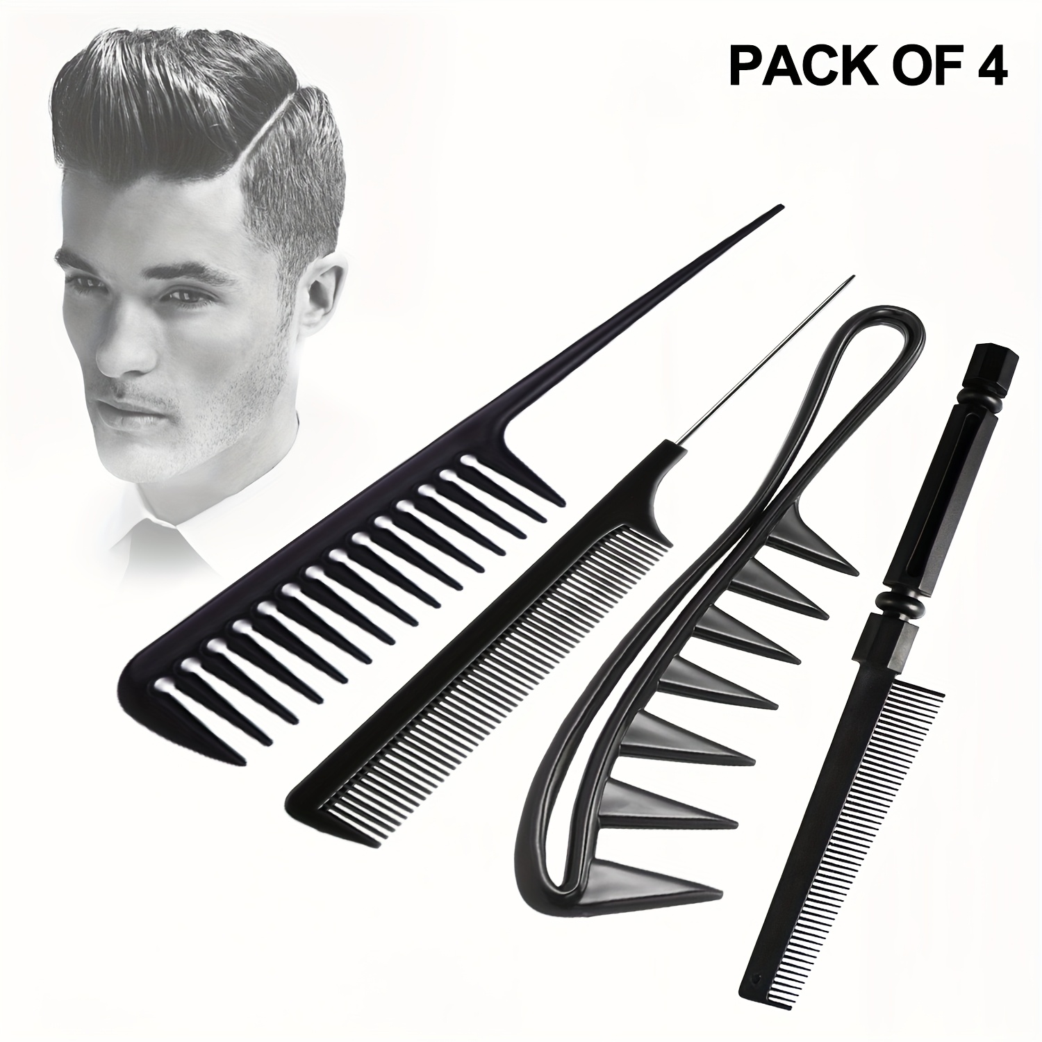 Hair Care Barber Daily - مشط متعدد الوظائف مكون من 4