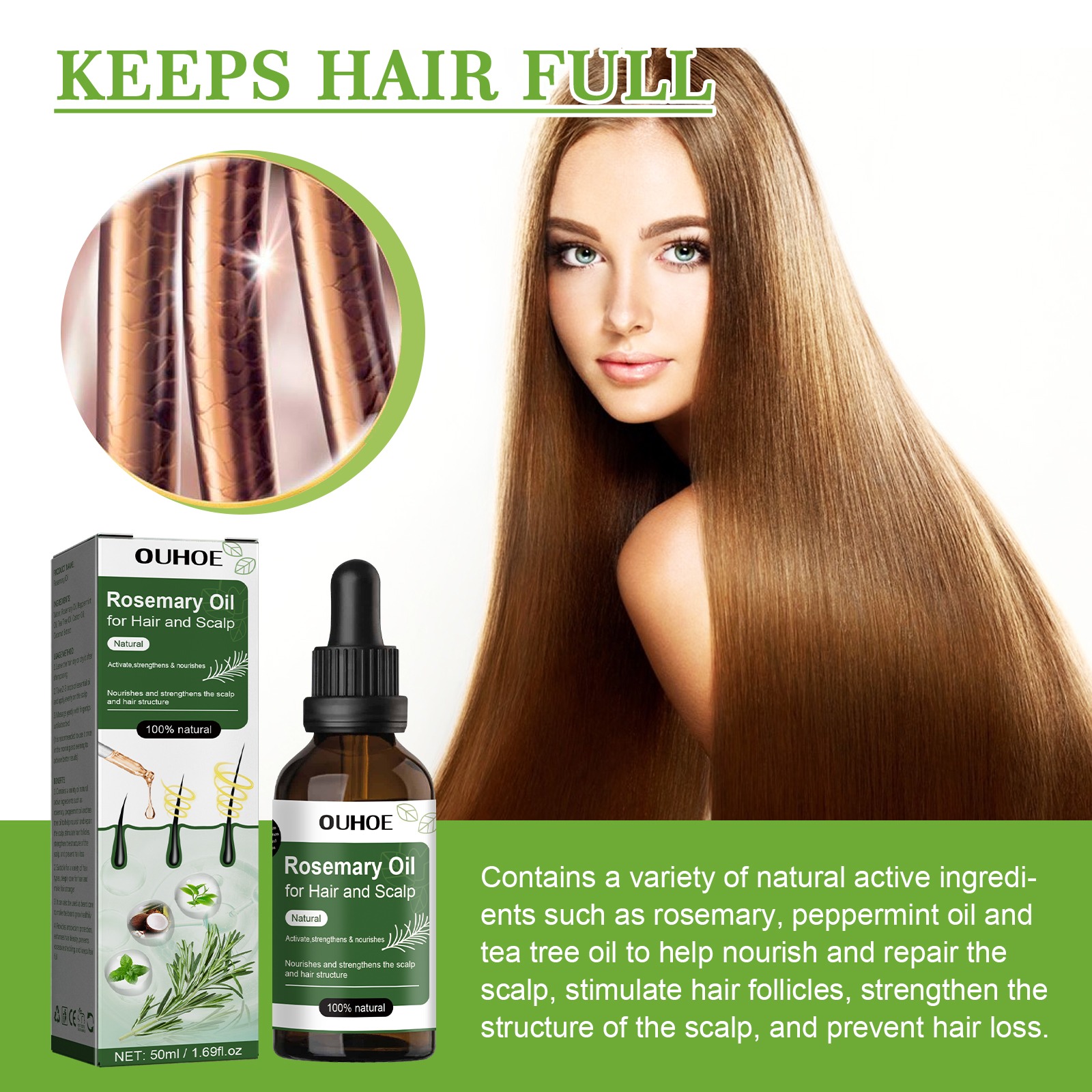 زيت إكليل الجبل لنمو الشعر 50  - مراجعة Hair Care Ouai وسعره